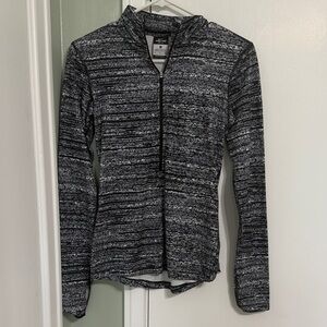 Nike Pro Black and White Patterned Half-Zip